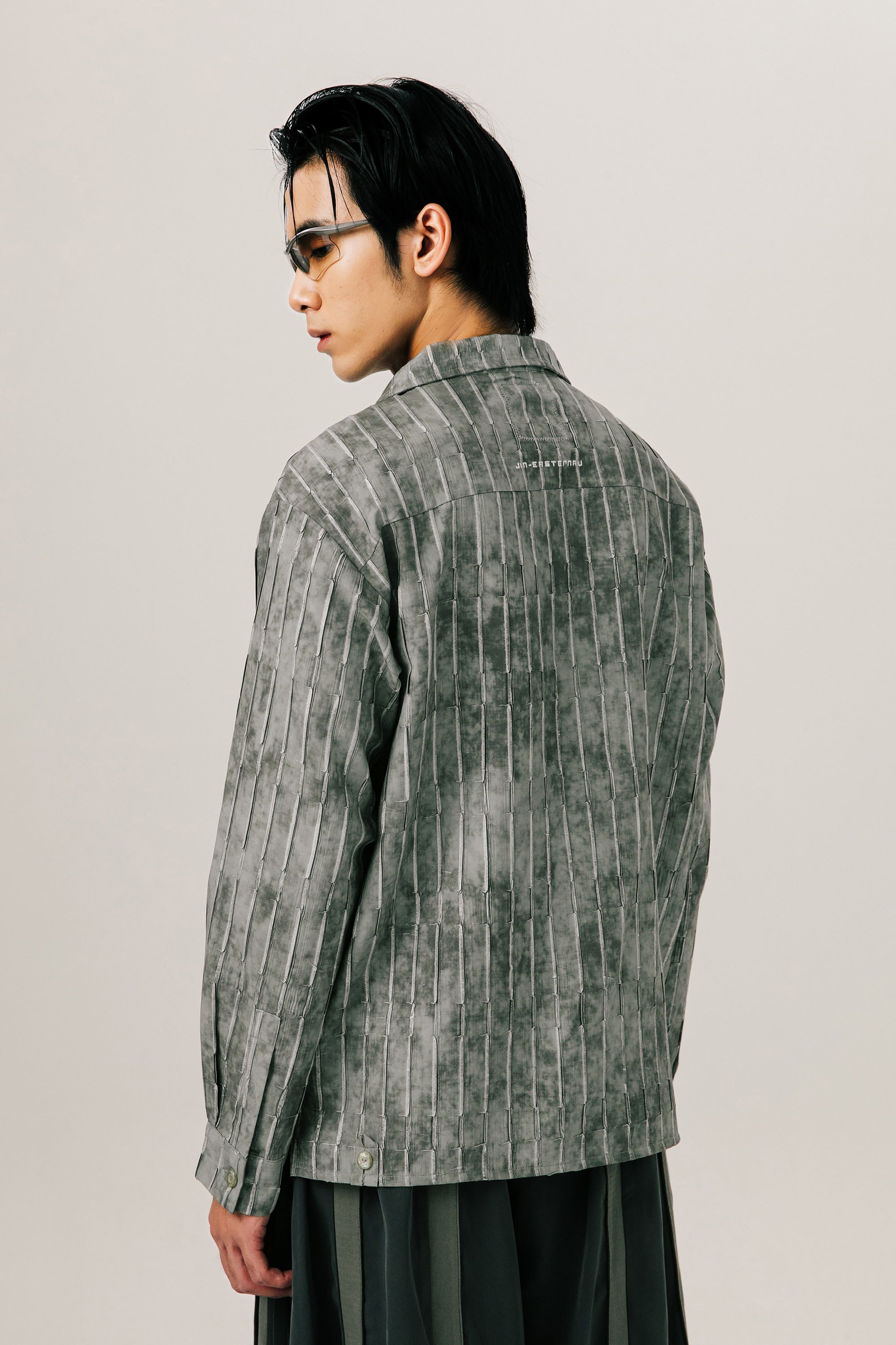 Ink Wash Foil-Print Washed Long Shirt (Ships 11/10)