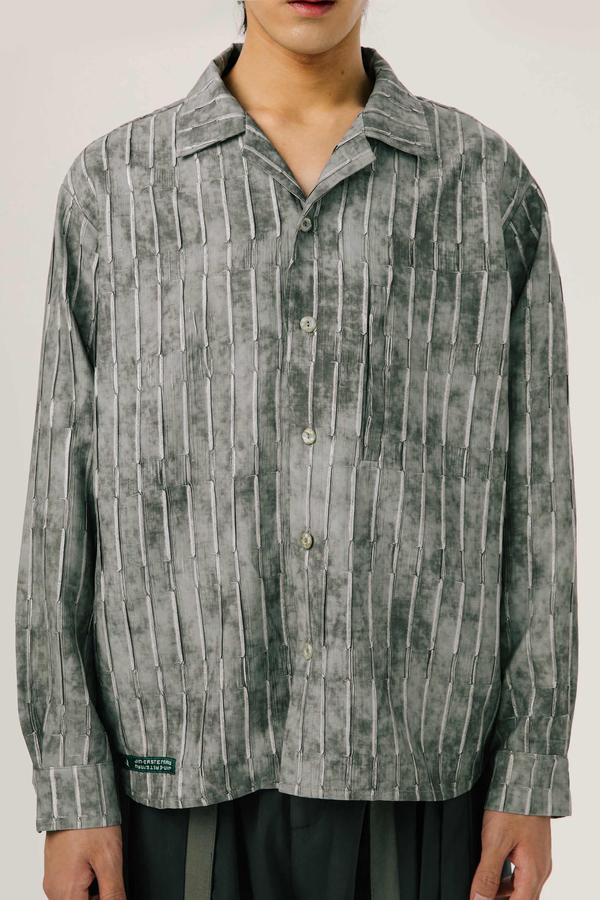 Ink Wash Foil-Print Washed Long Shirt (Ships 11/10)