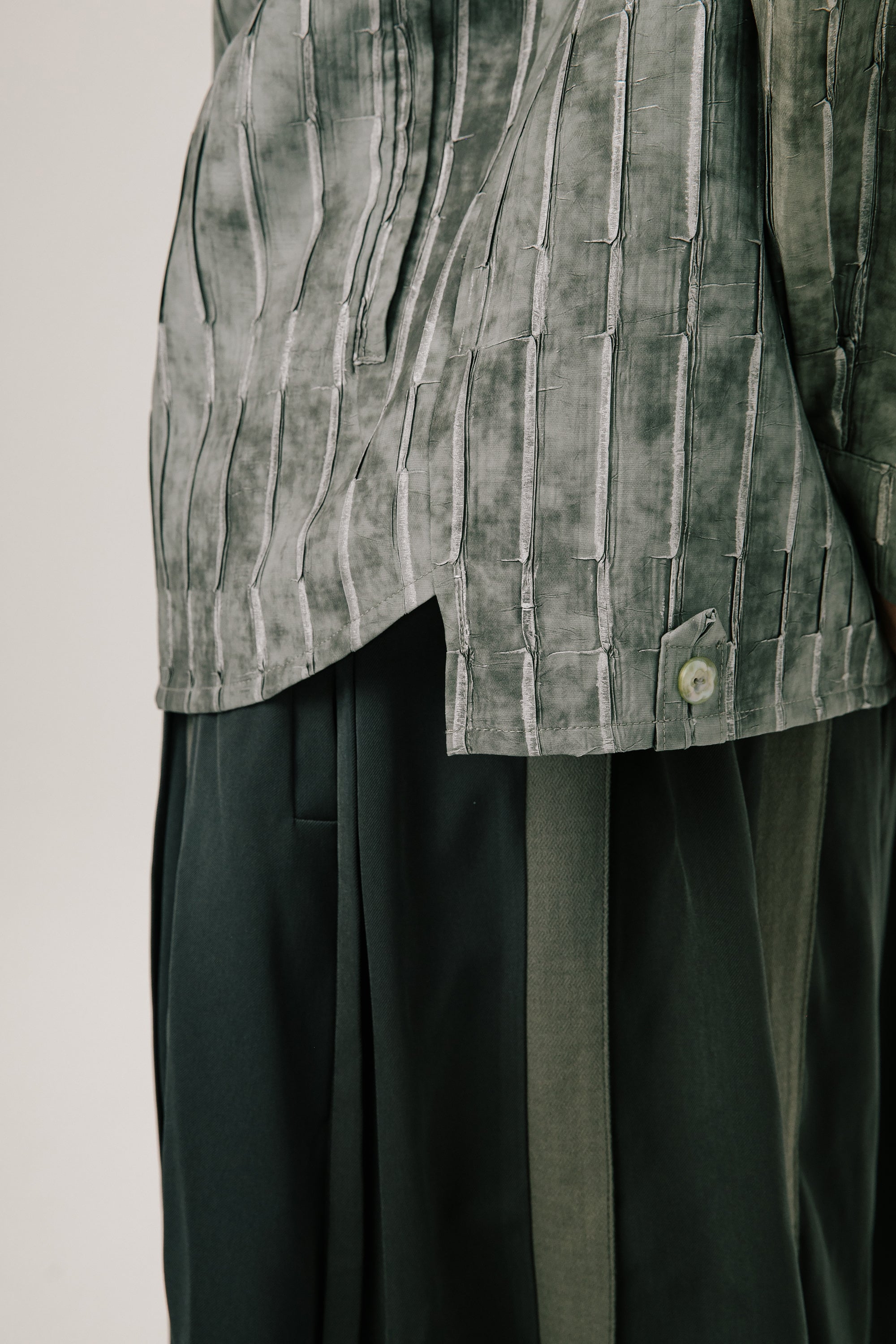 Ink Wash Foil-Print Washed Long Shirt (Ships 11/10)