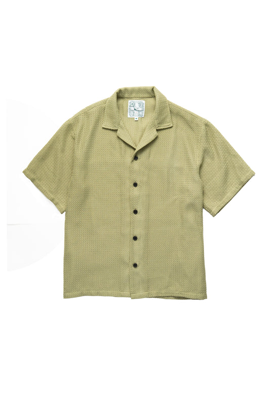 JINEASTERNAU Mesh Hollowed-out Shirt 網格簍空洞洞襯衫-綠