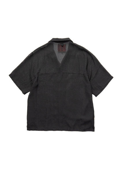 Mesh Hollowed-out Shirt 網格簍空洞洞襯衫-黑
