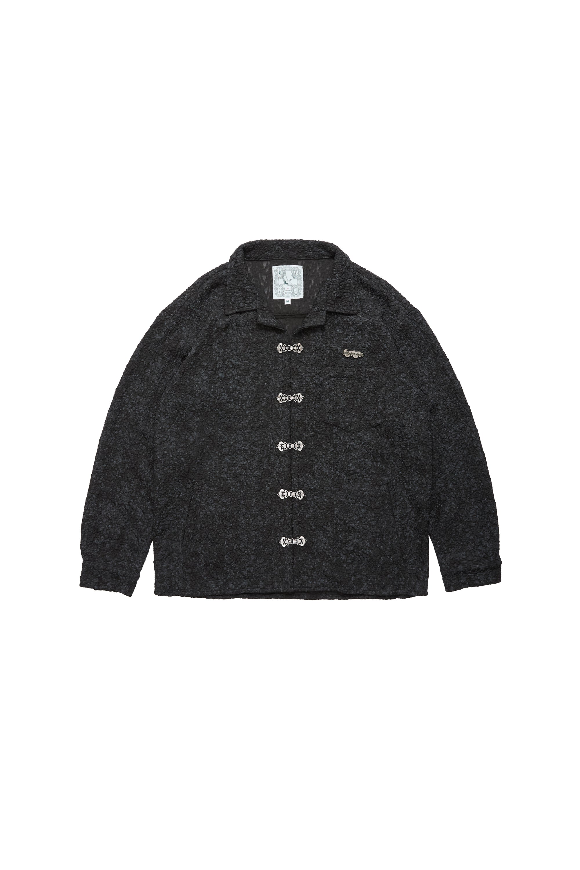Baroque Metal-Button Lace Long Shirt (Ships 11/10)