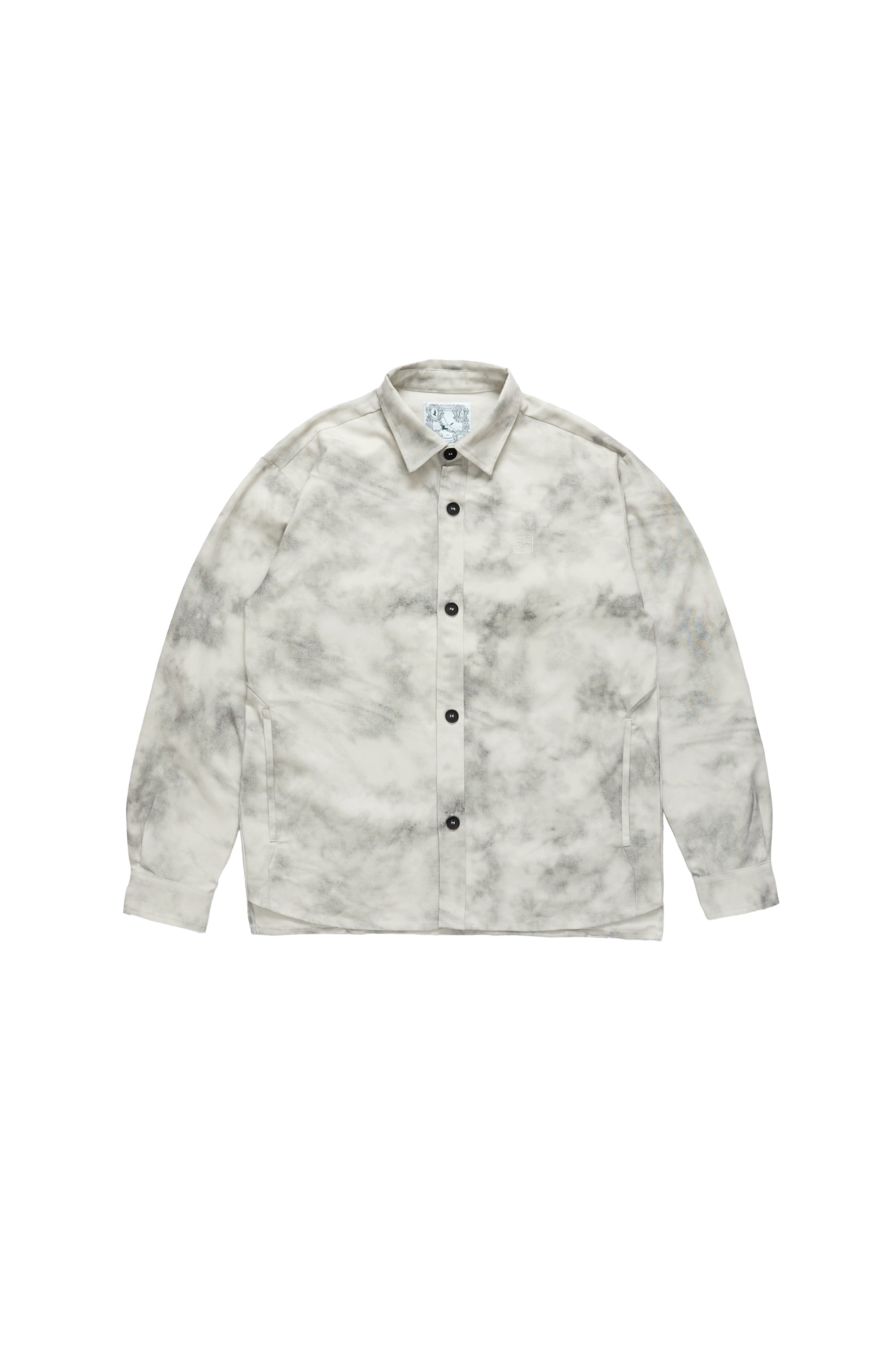 Spray Smoke-Dyed Long Shirt - White (Ships 11/10)