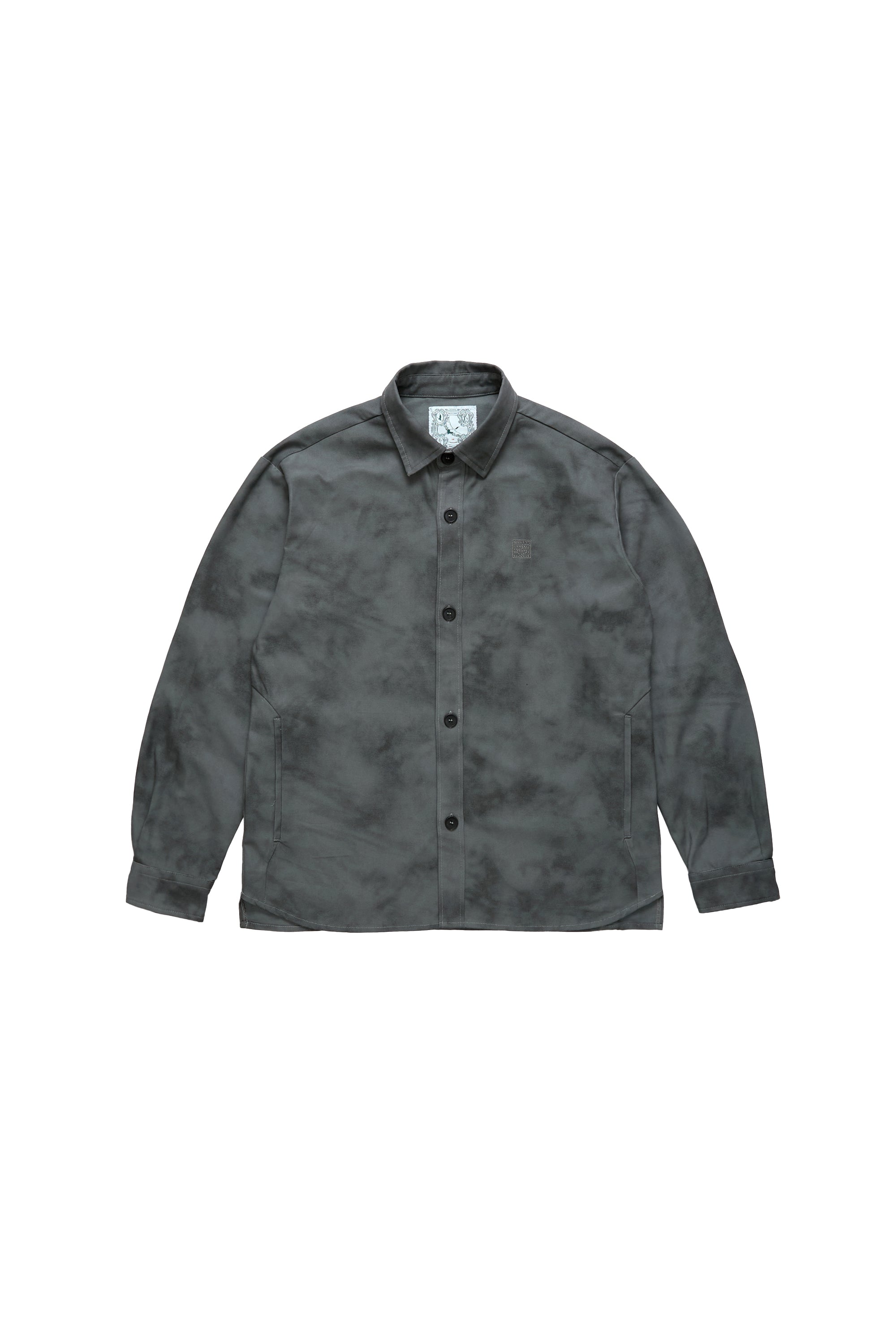 スプレー燻し染め ロングシャツ - グレー（11/10発送）